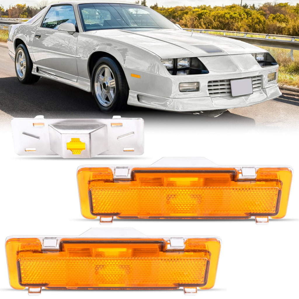 2PC For Chevy Camaro & Pontiac Firebird 82-92 Yellow lens Side Marker Lights