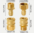 4x Pressure Washer Adapters Set Quick Disconnect Kit M22 Swivel to 3/8'' Connect