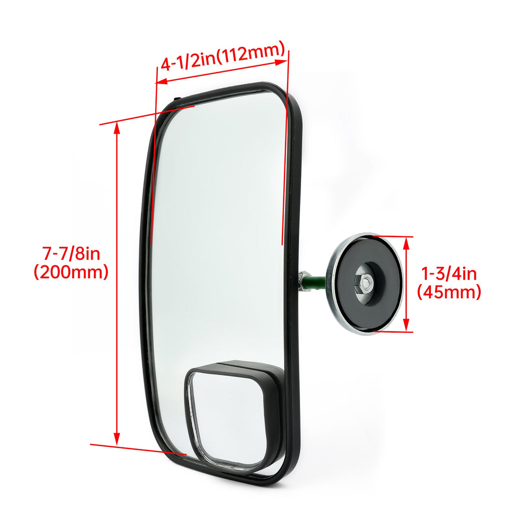 Magnetic Back Up Mirrors W/Convex Mirror For Bobcat John Deere Gehl Skid Loader