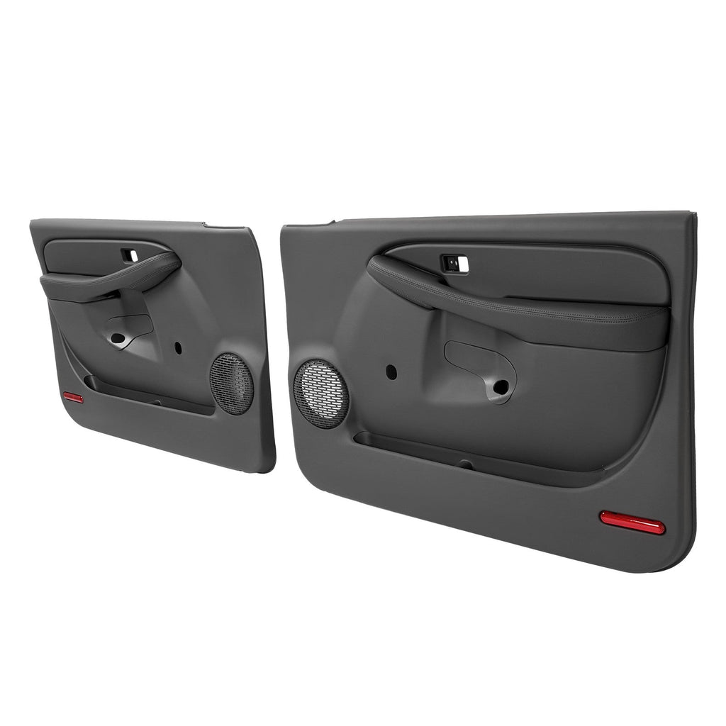Pair Manual Inner Door Panel For CHEVY SILVERADO GMC SIERRA 1999-06 Dark Pewter