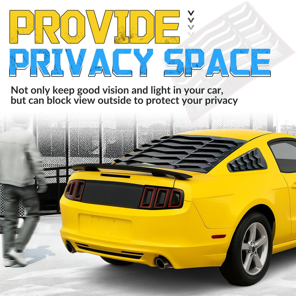 Rear+Side Window Louvers For Ford Mustang GT 2005-2014 Windshield Cover