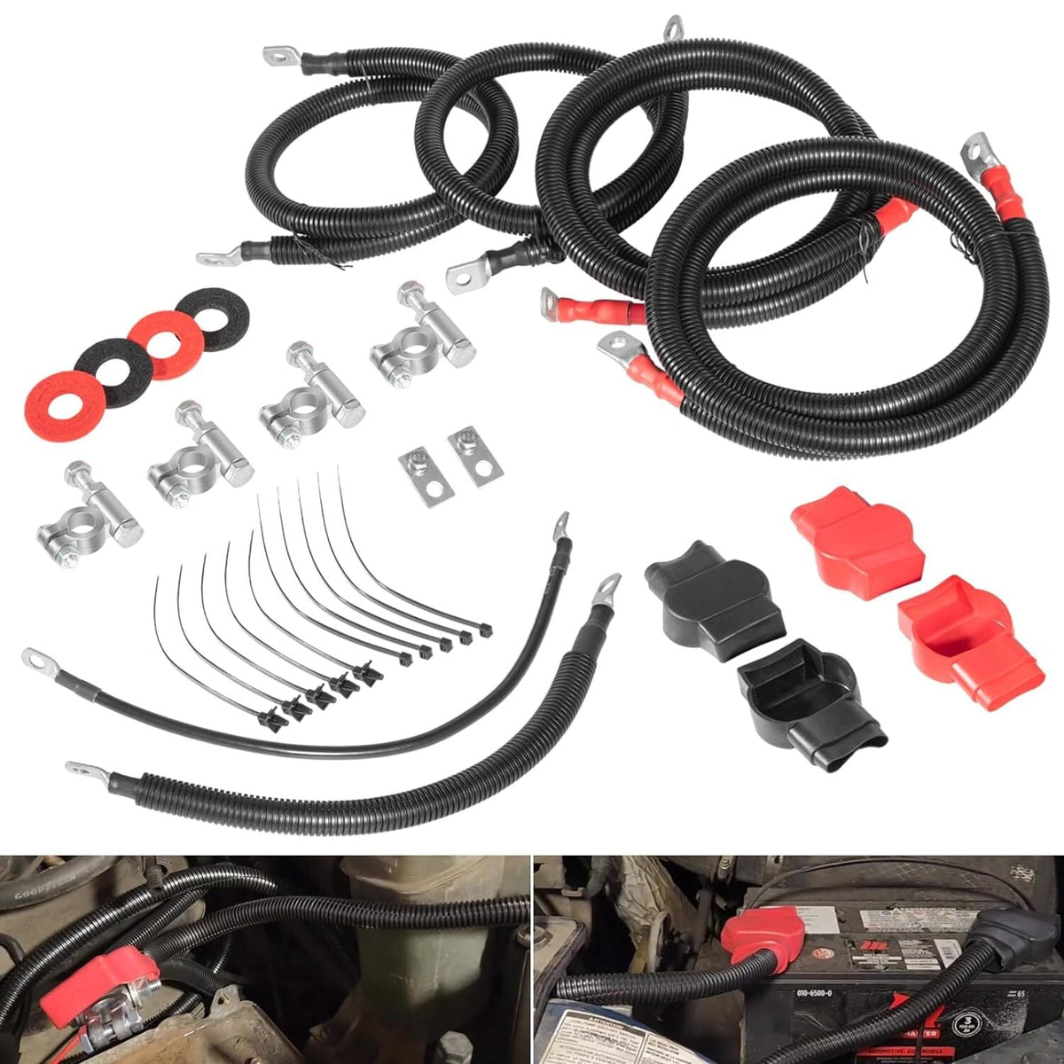 Battery Cables Kit For 2003-2007 Ford Superduty F250 F350 F450 6.0L Powerstroke