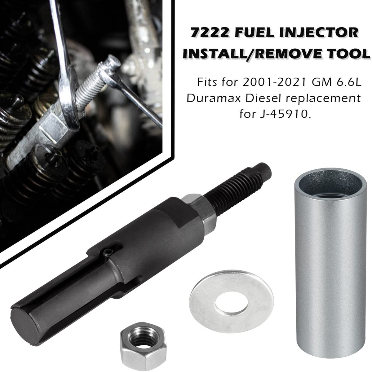 7222 Injector Tube Remover Installer Kit for GM 6.6L Duramax Diesel J-45910