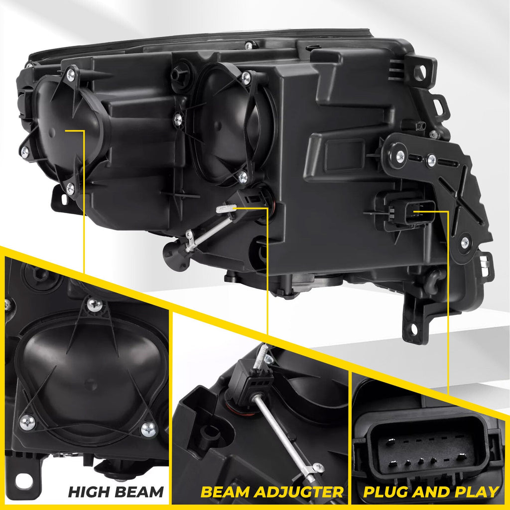 Projector Halogen Pair Headlight For Cadillac CTS CT-S 2008-15 Left Right W/Bulb
