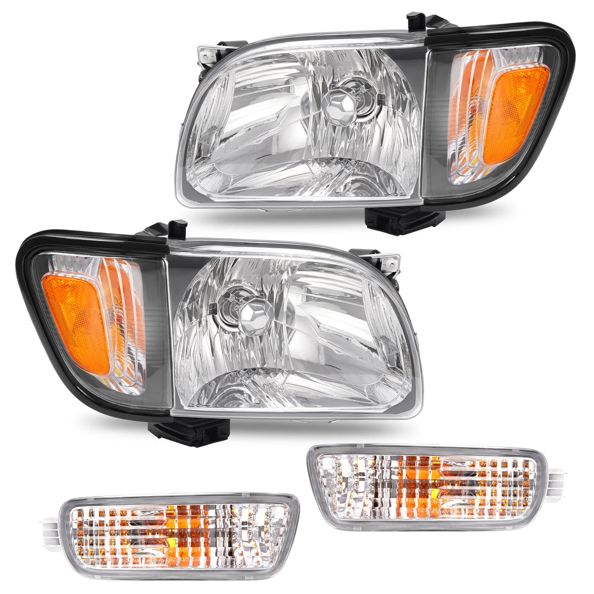 For Toyota Tacoma 2001-2004 Headlights Corner Signal Lights Bumper Lamp w/Bulbs