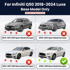 Carbon Fiber Color Front Bumper Lip Splitter For 2018-24 Infiniti Q50 Luxe Base