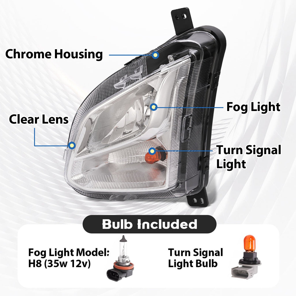 Bumper Fog Light w/Signal Lamp Left Driver For Chevy Equinox 2018-2021 w/Wiring