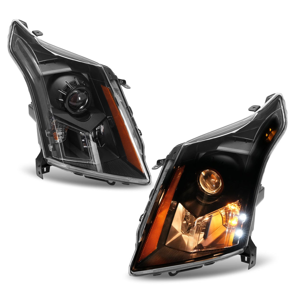 For 2010-2016 Cadillac SRX LED Projector Headlights Headlamps Left+Right Black
