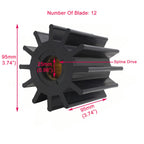 Raw Sea Water Pump Impeller Repair Kit for Jabsco 17938-0001 Volvo Penta 3830459