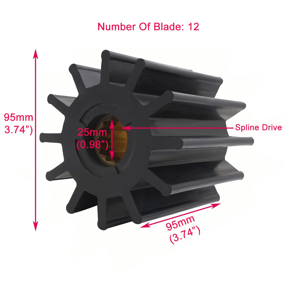 Raw Sea Water Pump Impeller Repair Kit for Jabsco 17938-0001 Volvo Penta 3830459