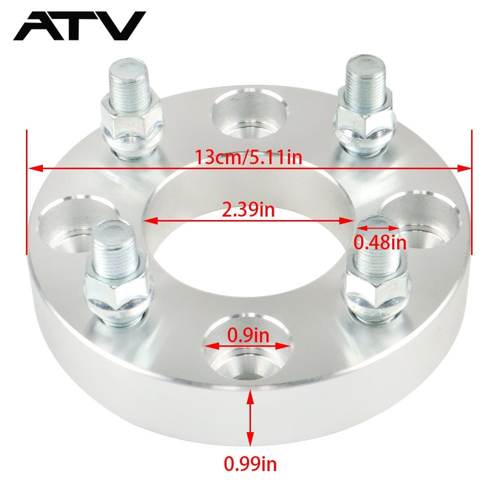4PCS 1" Wheel Spacers 4x4 4x101.6 1/2"x20 For Golf Carts For EZGO Club Cars