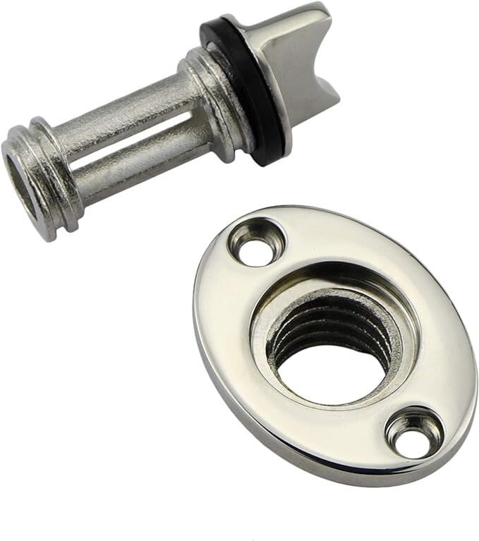 1Pc Oval Garboard Drain Plug 316 Stainless Steel Boat Fits 25mm 1'' Hole Thread