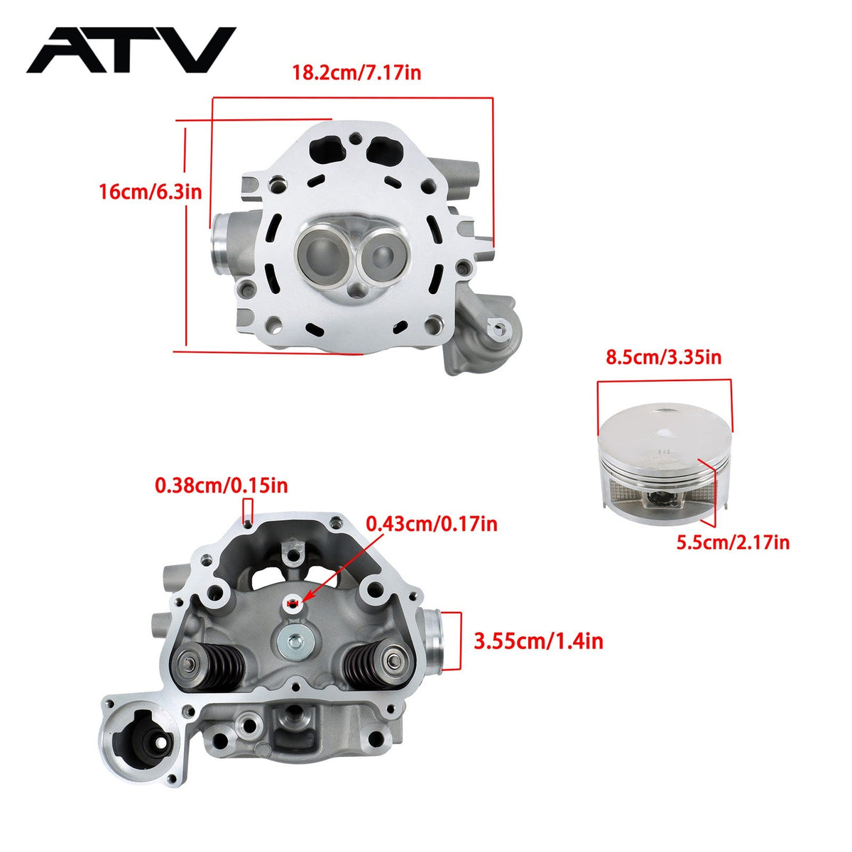For Honda TRX420 09-24 12200-HP7-A01 Rebuild Kit Gaskets  Cylinder Head Assembly
