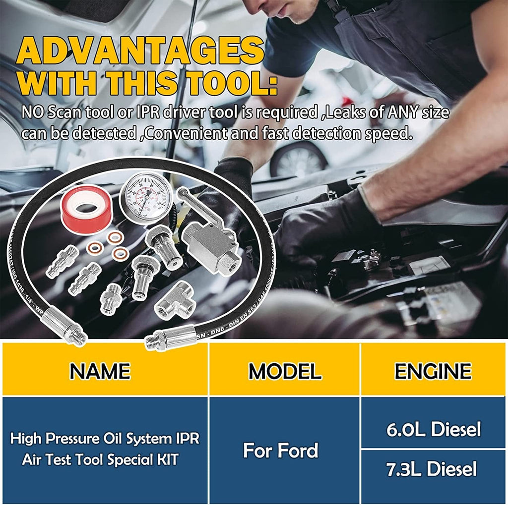 6.0L High Pressure Oil System IPR Air Test Tool for Ford 6.0L & 7.3L Powerstroke