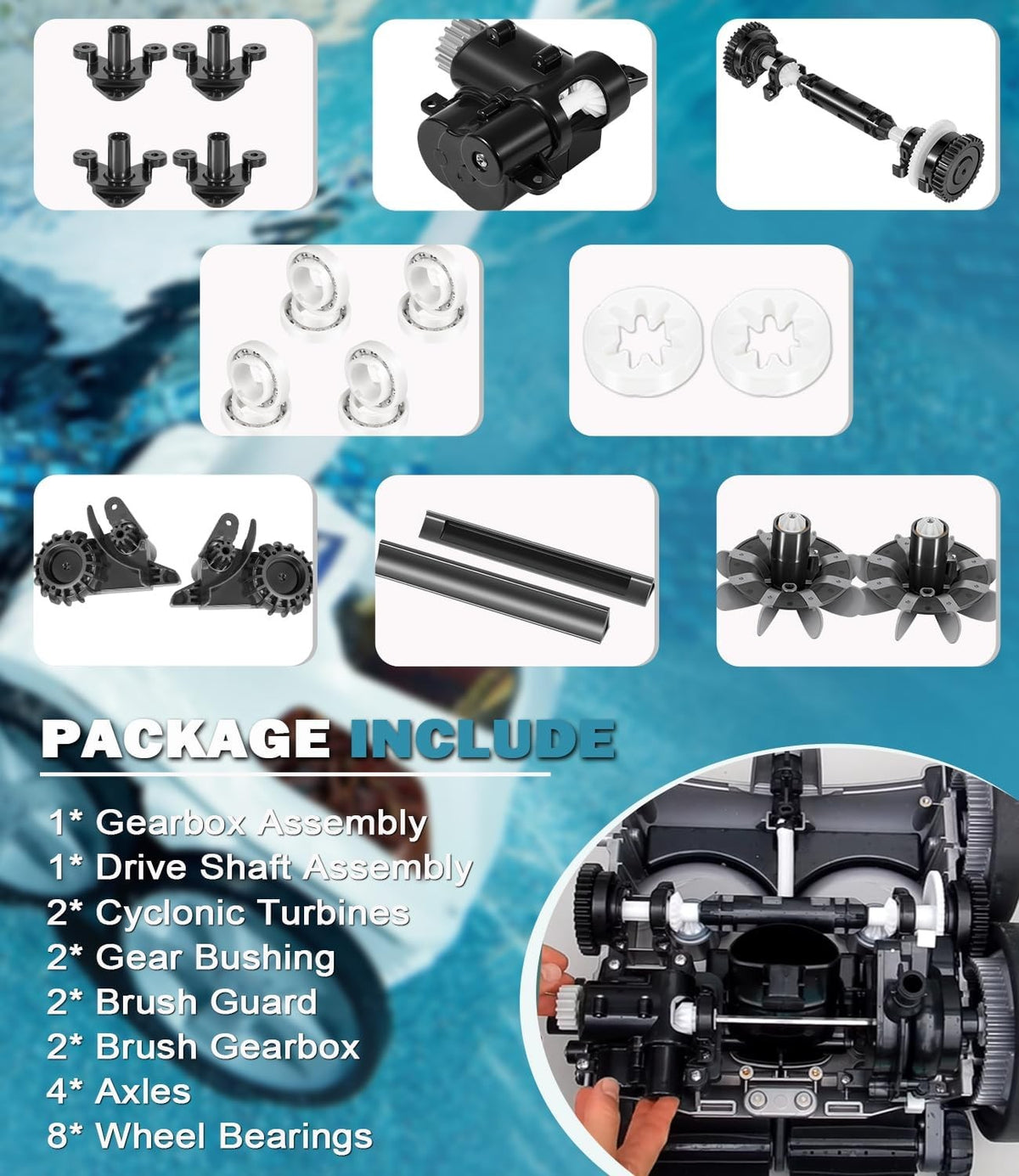 for Polaris Quattro P40 P4000 Pool Cleaner R0995100 Tune Up Kit Rebuild Parts