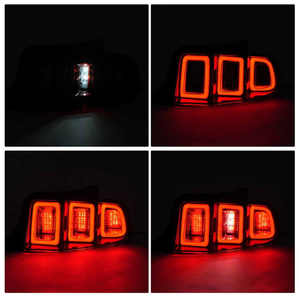 LED Tail Lights Brake Lamps Black Housing Left+Right For Ford Mustang 2013-2014