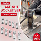 for 12030 Flare Nut Socket Set 10Pcs 3/8" Drive Metric Injector Fuel Line