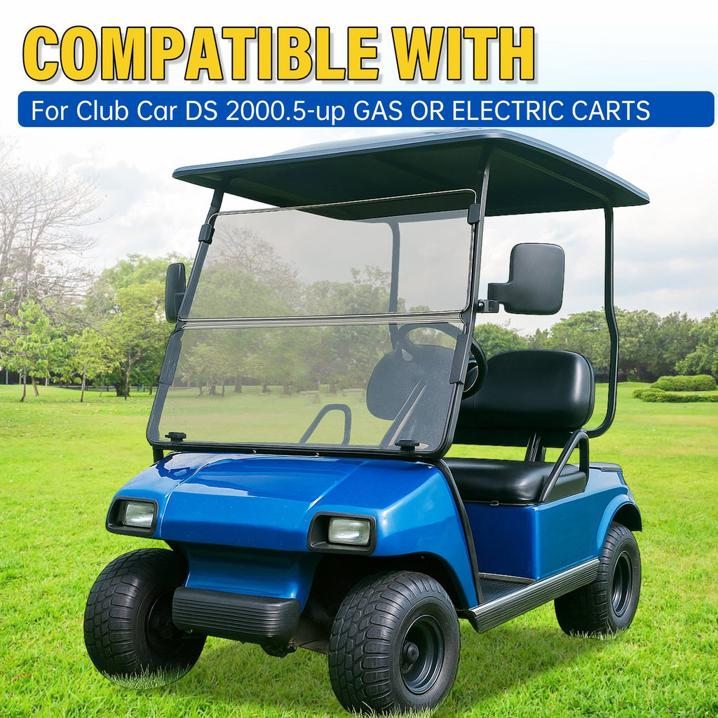 Golf Cart Tinted Windshield Windscreen Fold Down For Club Car DS 2000.5-Up