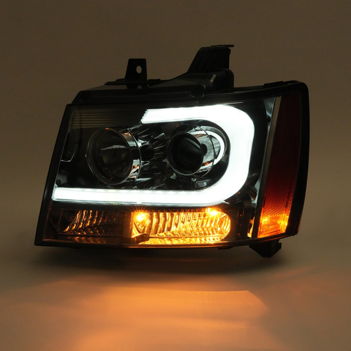 Headlights For Avalanche/Suburban/Tahoe 2007-2014 LED Bar LH+RH Projector