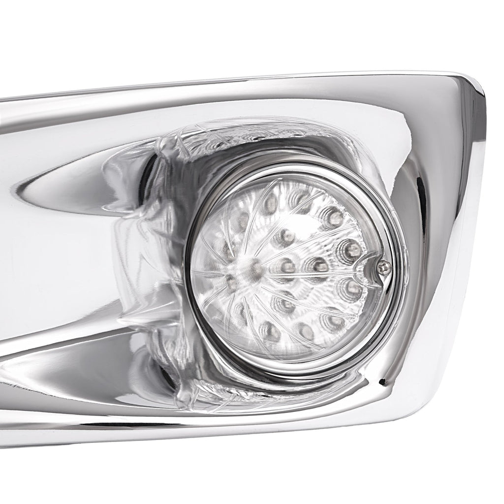 LED Fog Lights Lamp W/Bezel Clear Lens Pair LH & RH For Kenworth T660 2007-2017
