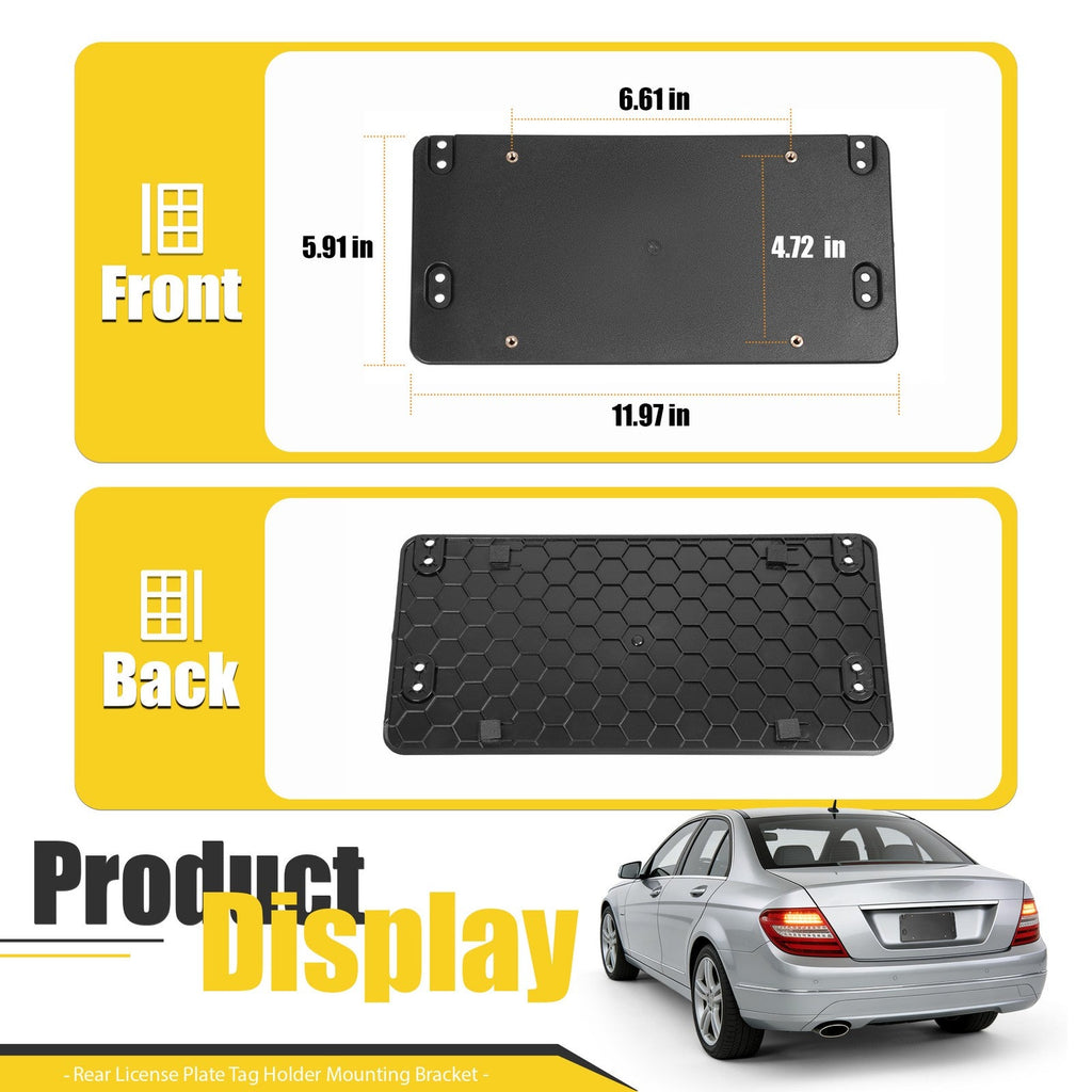 For Mercedes-Benz AMG Rear License Plate Bracket Mount Tag Holder +10 Screws