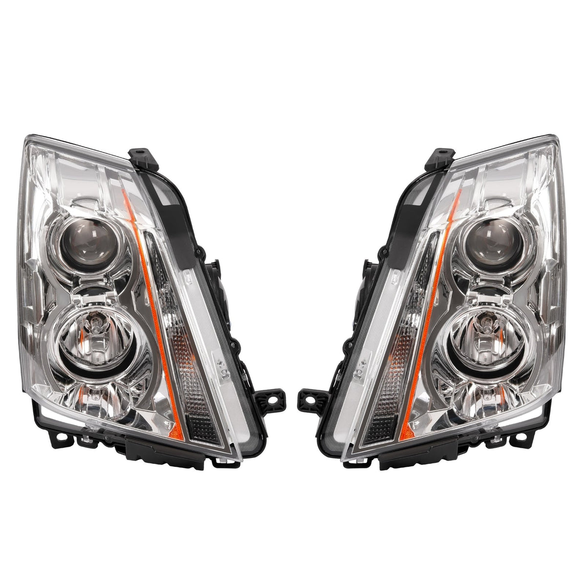 Projector Halogen Pair Headlight For Cadillac CTS CT-S 2008-15 Left Right W/Bulb