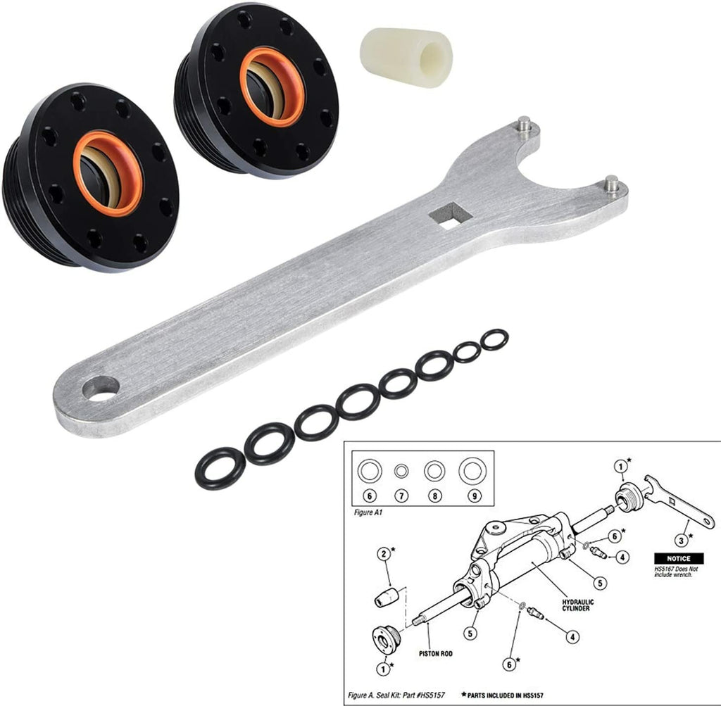 Front Mount Hydraulic Steering Cylinder Seal Kit w/Pin Wrench for Seastar