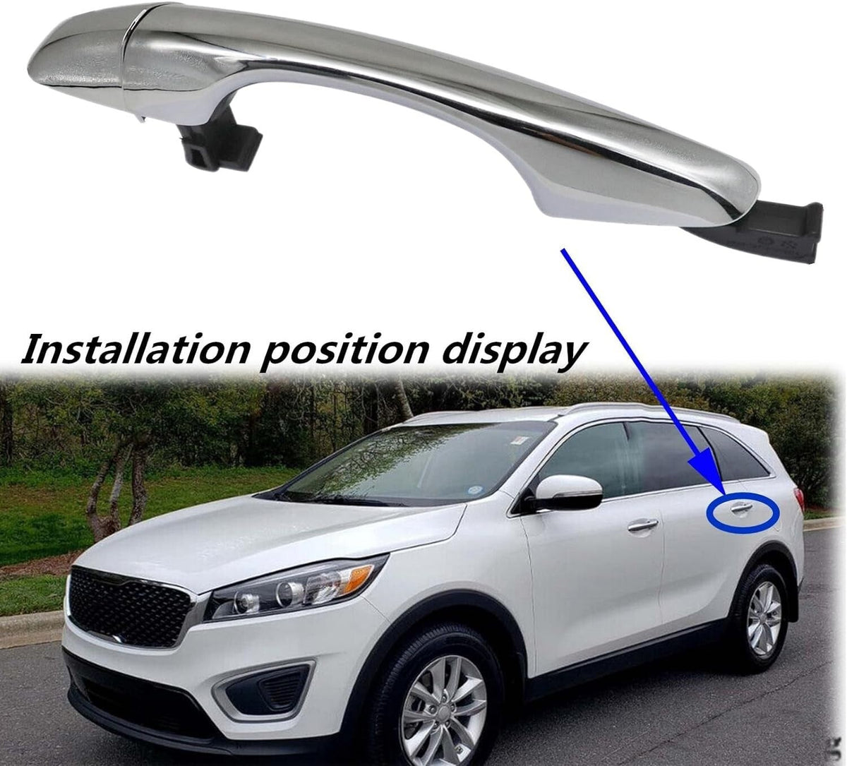 Fit For 2016-2020 Kia Sorento Rear Left Driver Side Outside Exterior Door Handle