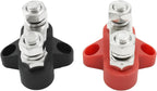 M8 Dual Stud Battery Power Distribution Terminal Block Positive Negative Busbar
