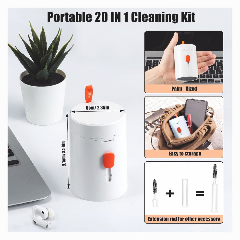 20-in-1 Cleaner Kit for Laptop Screen Computer Keyboard iPhone Airpods Portable
