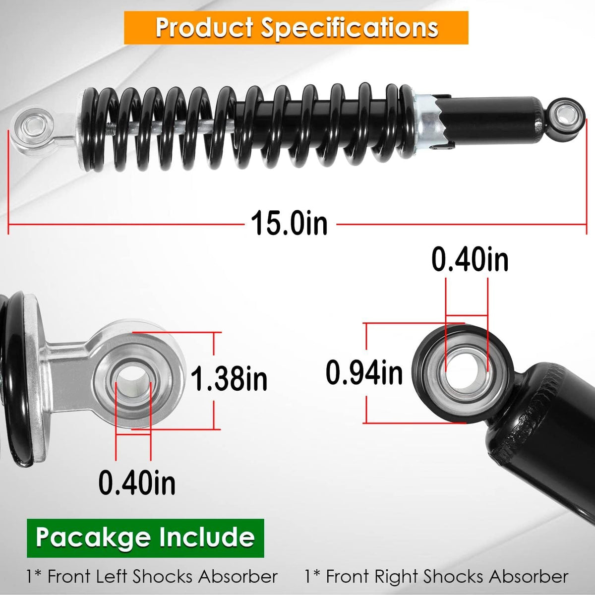 2* AM129514 Front Left & Right Shocks Absorber for John Deere Gator TE TH TS TX