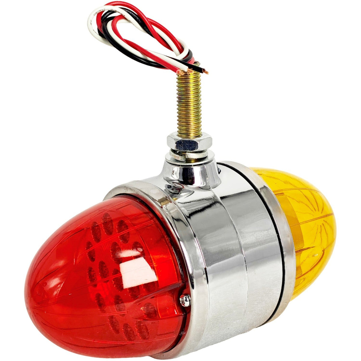 2X Amber/Red Light Lens 17 LED Dual Revolution Watermelon Light Semi Truck