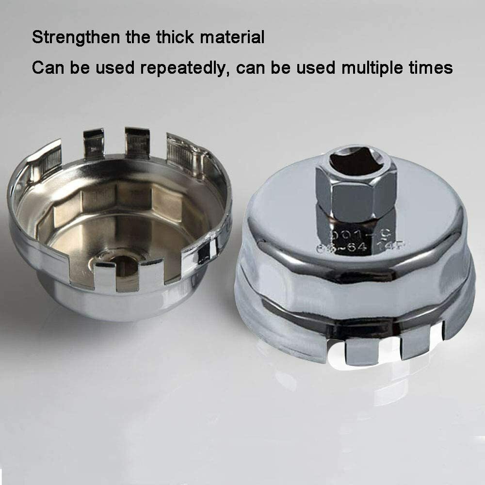 64mm 14 Flute Oil Filter Wrench Cap Removal Tool for Toyota, Lexus, Scion 1.8L