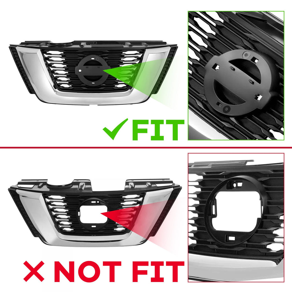 Front Chrome Bumper Grille Upper Grill For Nissan Rogue 2017 18 2020 #NI1200281