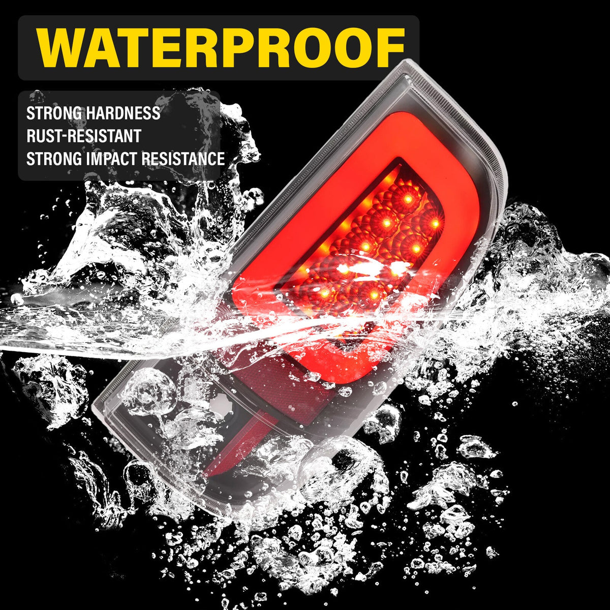 Black LED Tube Tail Lights Lamps For Ford F250 F350 F450 SD SuperDuty 2008-2016