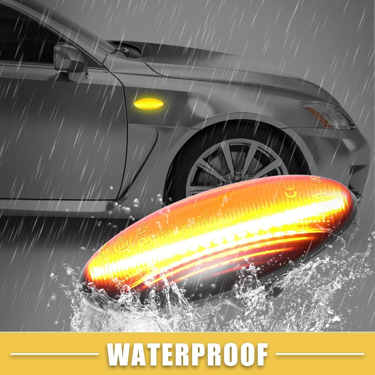 2 Smoke Lens Amber LED Signal Side Marker Lights For Toyota Yaris Hatchback XP90