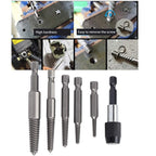 6Pcs Stud Screw Extractor Remover 1/4 Inch Hex Shank Damaged Bolt Easy Out Tool