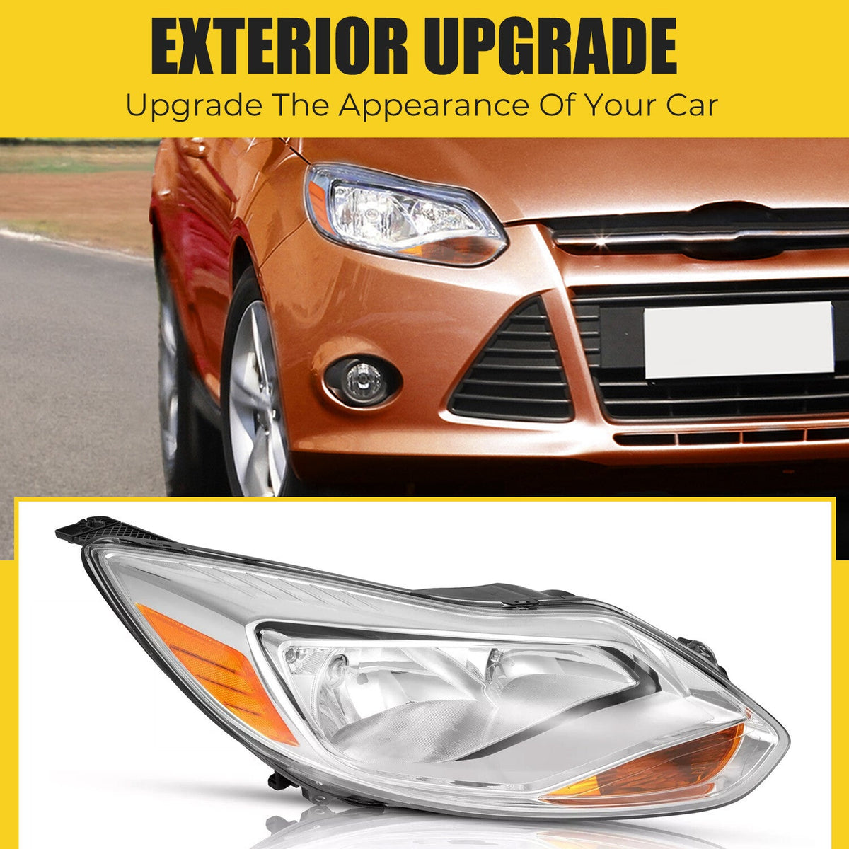 Chrome Headlight Headlamp Replacement Passenger Side For Ford Focus 2012 13 14