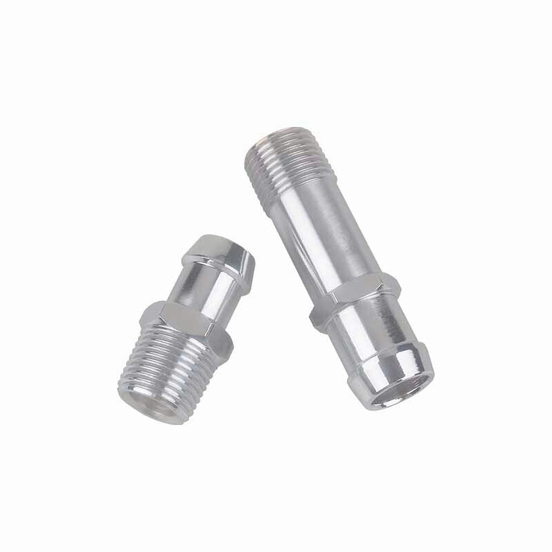 SBC BBC CHEVY HEATER HOSE FITTING SET 3/4" WATER PUMP 5/8" INTAKE CHROMED STEEL
