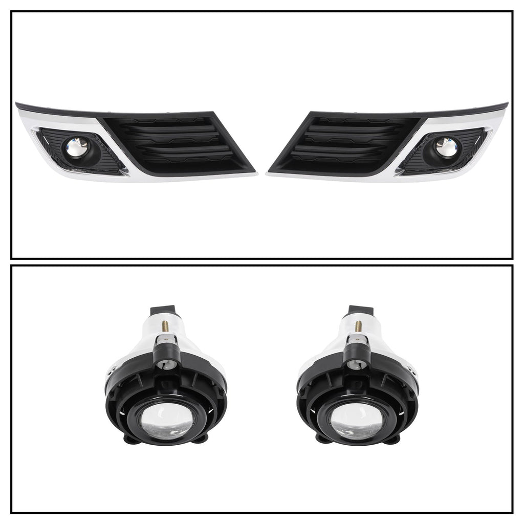Front Driving Fog Lights w/ Bezels Trim Left Right For Chevrolet Traverse 13-17