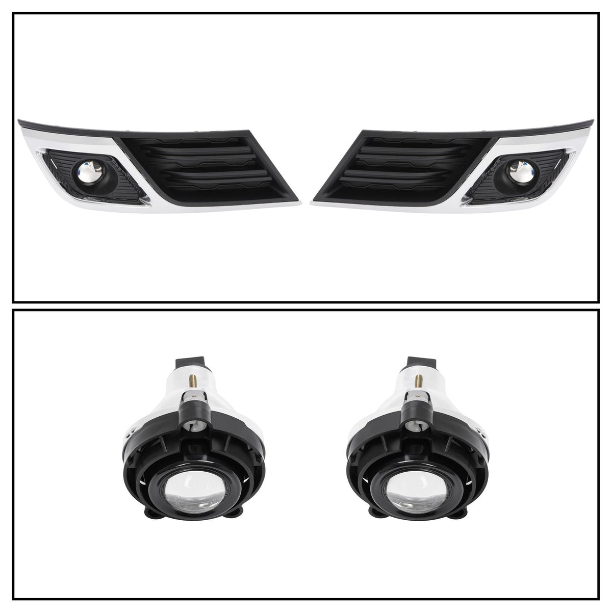 Front Driving Fog Lights w/ Bezels Trim Left Right For Chevrolet Traverse 13-17