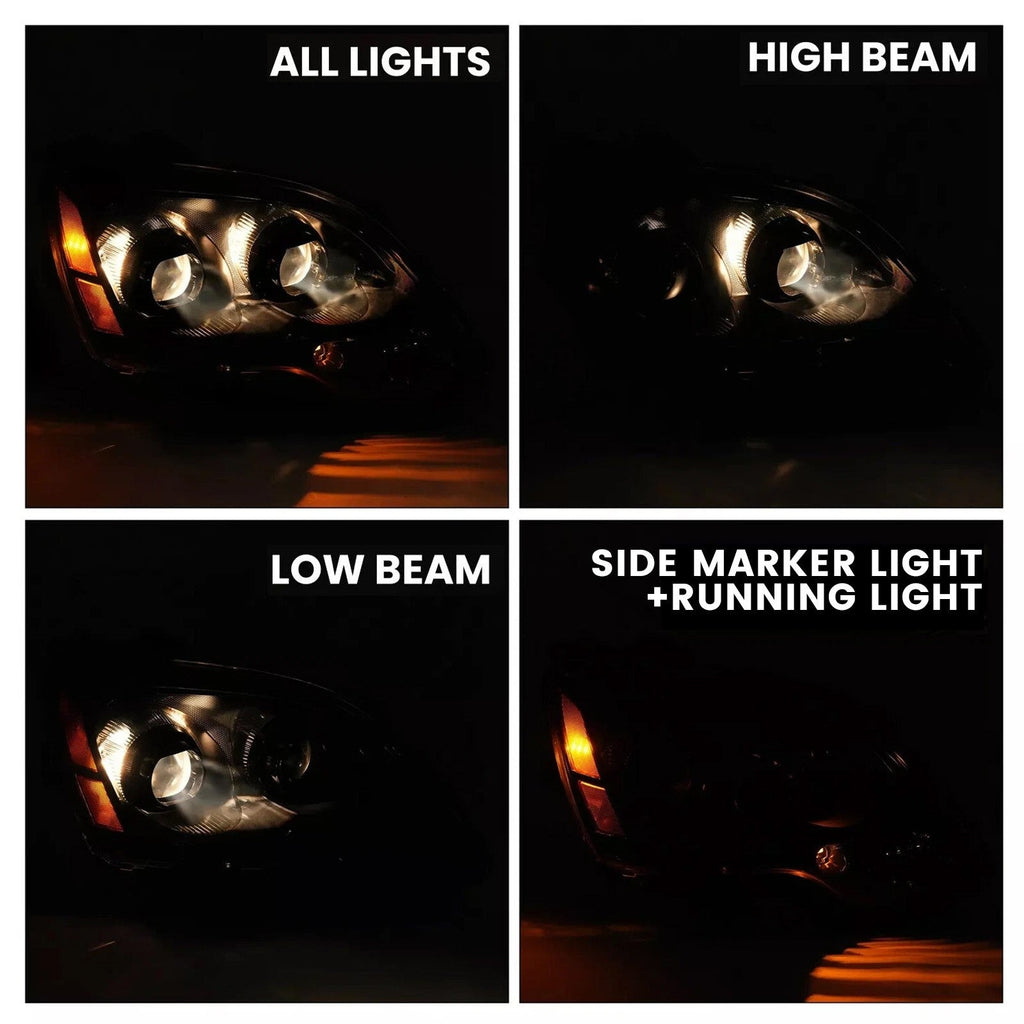 For GMC Acadia 2007-2012 Projector Headlights Headlamps W/bulbs Left+Right Black