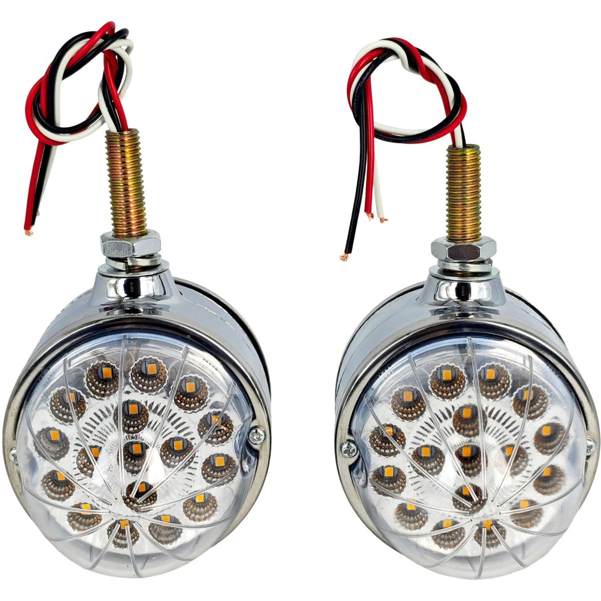 2X Amber/Red Light Clear Lens 17 LED Watermelon Light Fit Kenworth T600 T660