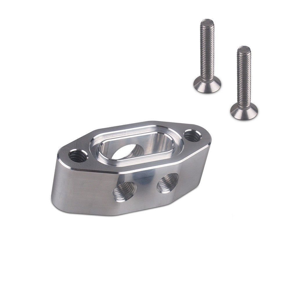 FOR LS TWIN TURBO DUAL 90 degree 1/8" NPT OIL FEED LINE ADAPTER PLATE LS1