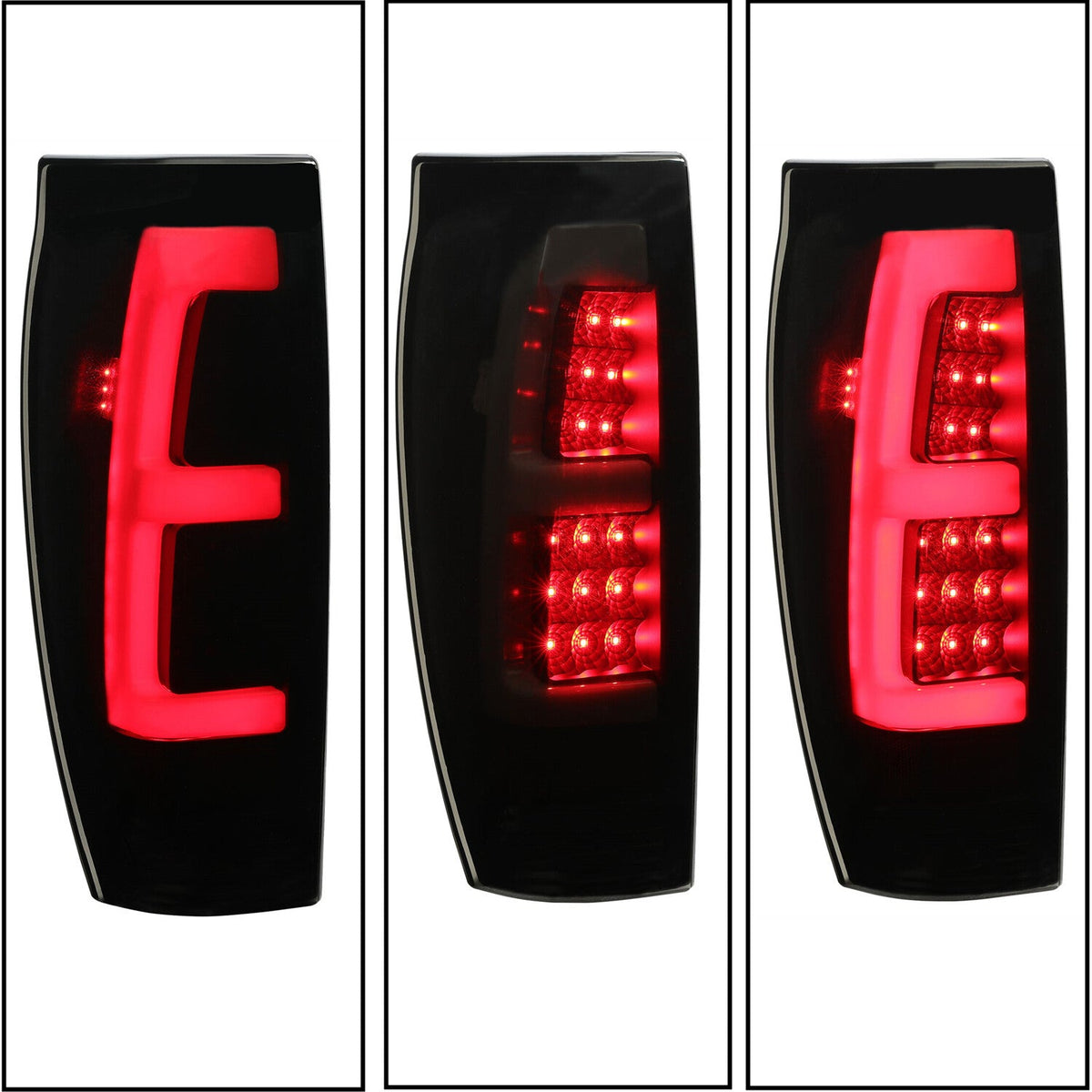 Black Smoke For 02-06 Chevy Avalanche 1500 2500 LED Tube Tail Lights Brake Lamps