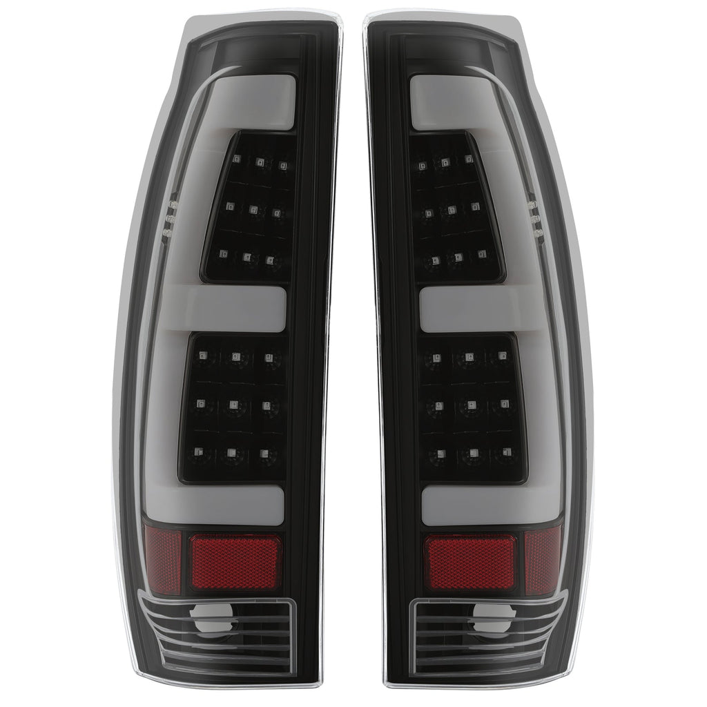 Black Smoke For 02-06 Chevy Avalanche 1500 2500 LED Tube Tail Lights Brake Lamps