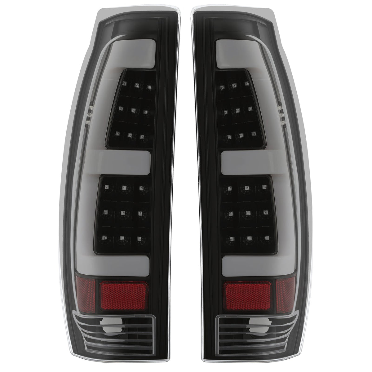 Black Smoke For 02-06 Chevy Avalanche 1500 2500 LED Tube Tail Lights Brake Lamps