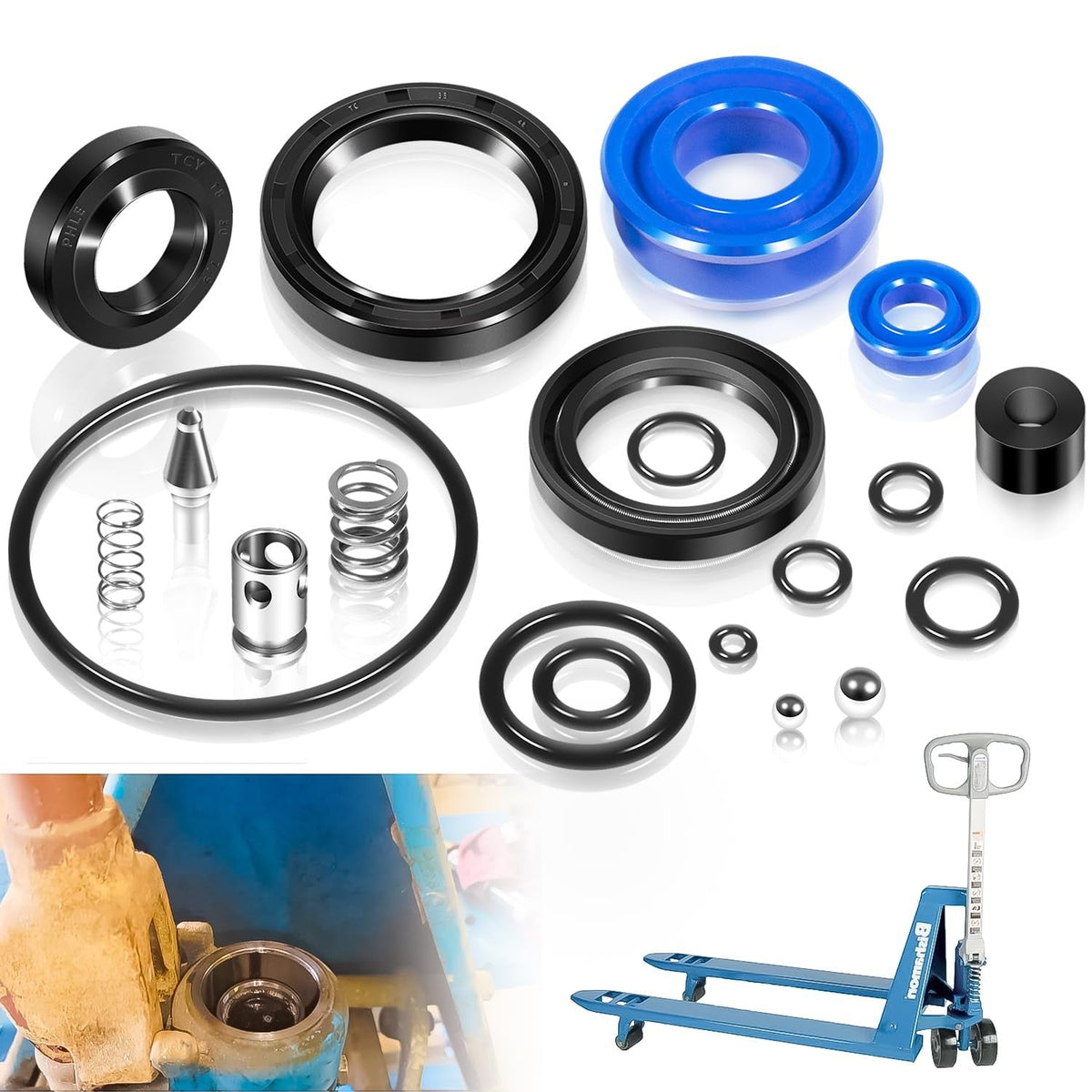 for Bishamon BS-55 BS-65 Manual Pallet Jack BI 52103704-SUPER Seal Repair Kit