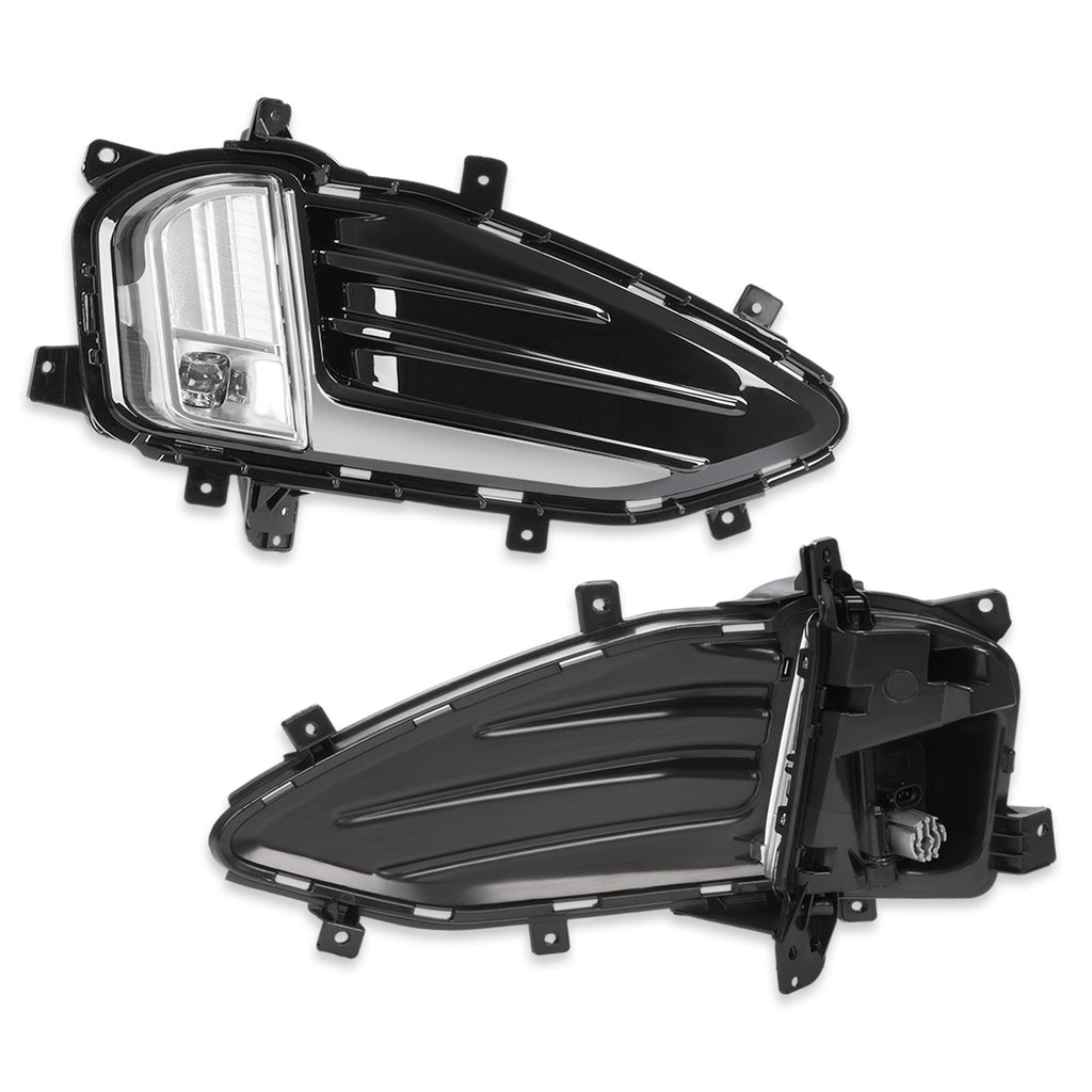 2PCS For Ford Edge 2019-2024 LED Front Bumper Fog Lights Lamp w/ Cover Bezel Kit