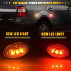 For 1999-2010 Ford F350 F450 Amber/Red Side Fender Marker Dually Bed LED Light